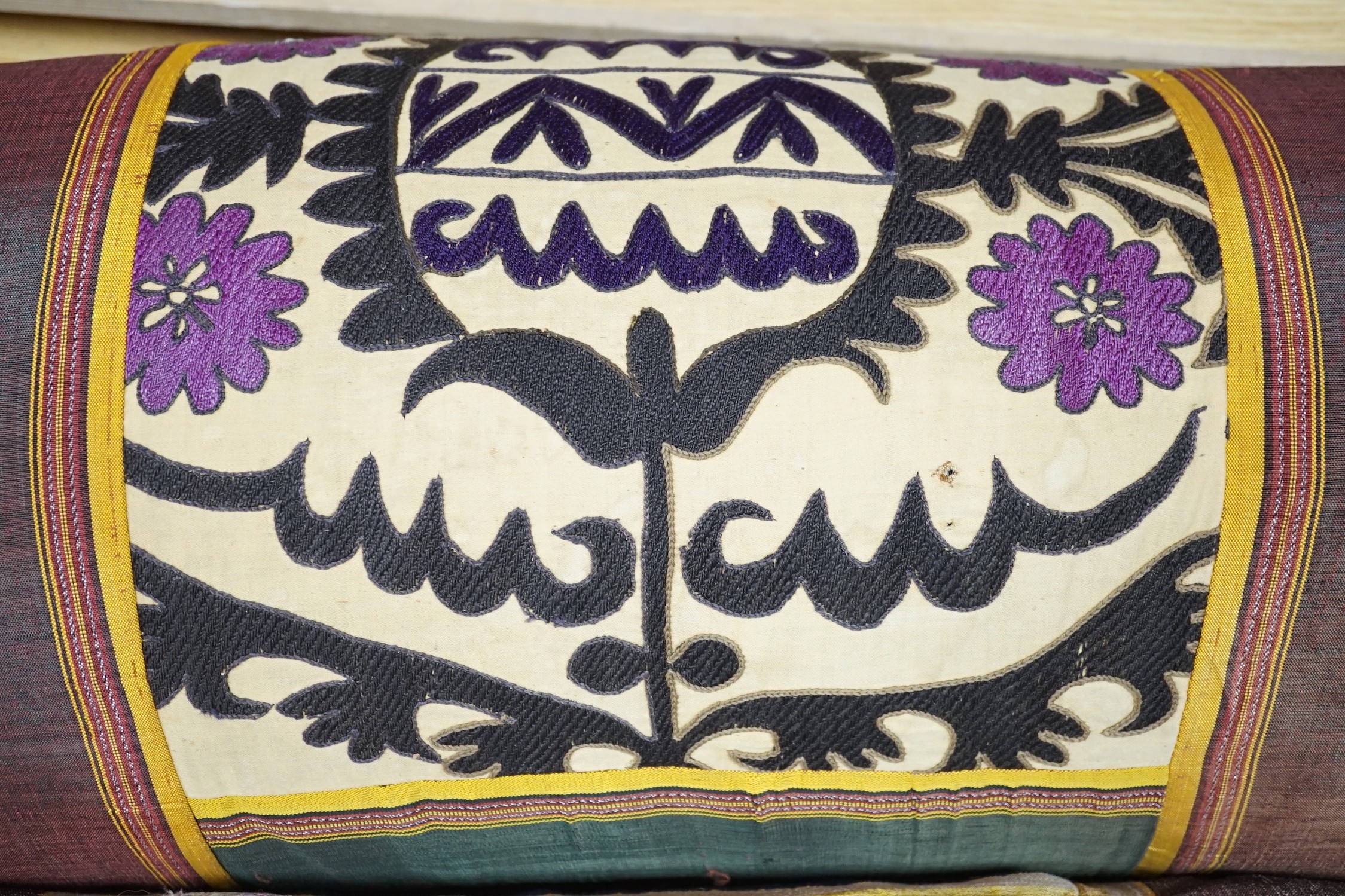 Two Islamic embroidered pillow cases